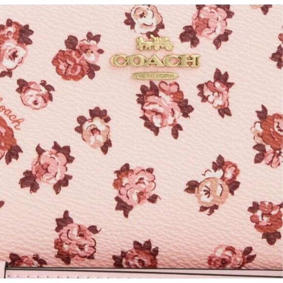 NWT ❤️ Coach Long Zip Around Wallet With Rosette Print Wristlet CZ329 - Picture 4 of 7